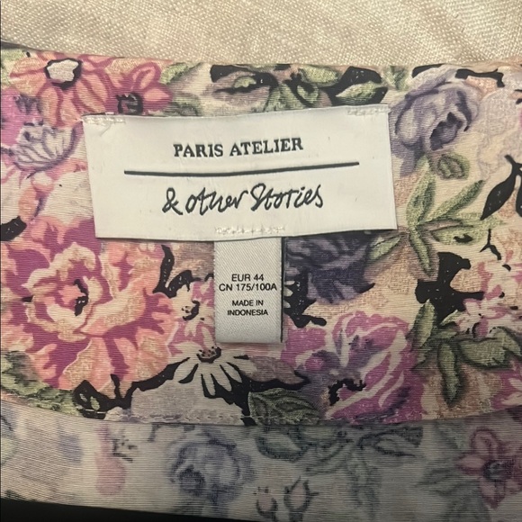 & Other Stories Pink Puff Sleeve Midi Sundress - Picture 2 of 6